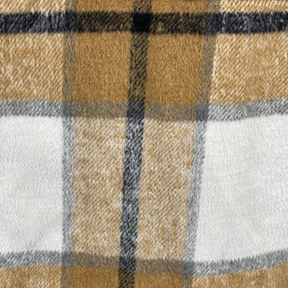 Shein Plaid Shacket Jacket Brown Black Button Size L Large - Picture 4 of 7